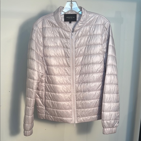 Lafayette 148 New York Jackets & Blazers - Lafayette 148 New York Silver Quilted Puffer Jacket